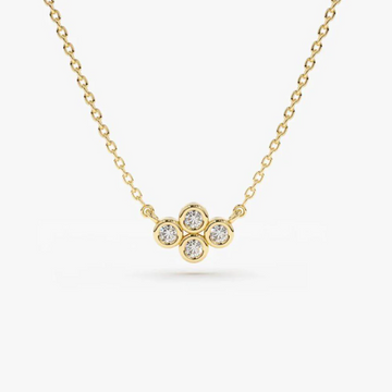 Four Diamond Cluster Necklace | Minimal Sparkle, Maximum Style