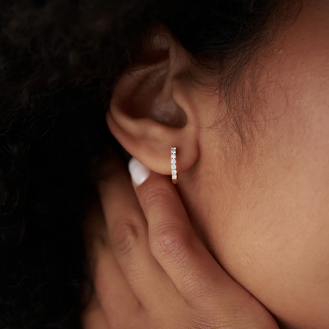 Diamond 925 Silver Hoop Earrings | Small Everyday Hoops | Made to Order