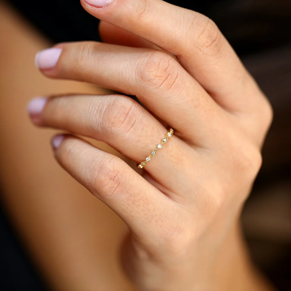 Art Deco Diamond Eternity Band | Handmade Wedding Ring