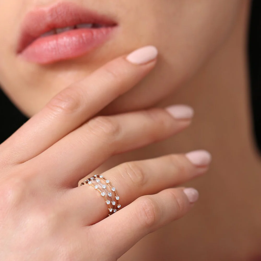 Petite Diamond Wedding Ring | Handmade Dainty Band