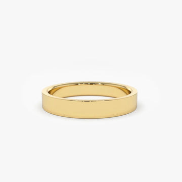 Flat Wedding Band 3MM in 925 Sterling Silver – Gold Plated Classic Ring