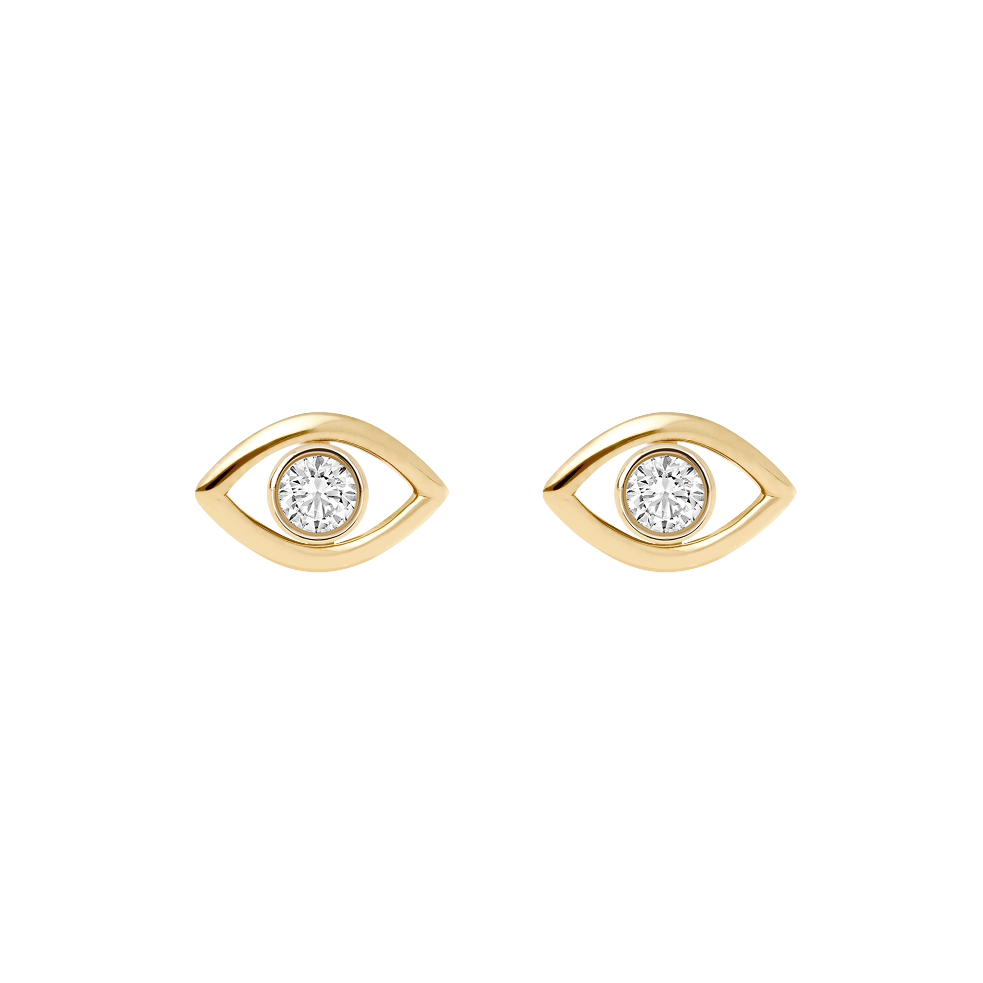 925 Silver Evil Eye Diamond Stud Earrings