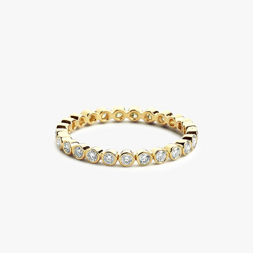 Bezel Diamond Eternity Ring in 925 Sterling Silver – Gold Plated Fine Jewelry