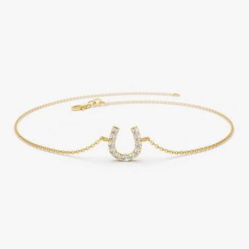 Lucky Horseshoe Bracelet in 925 Sterling Silver – Gold Plated Dainty Jewelry